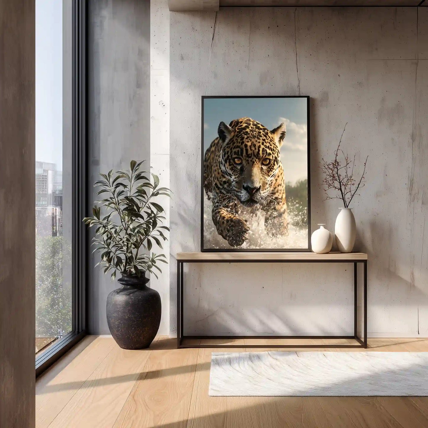 Leopard In Bewegung Wandbild Naturkunst