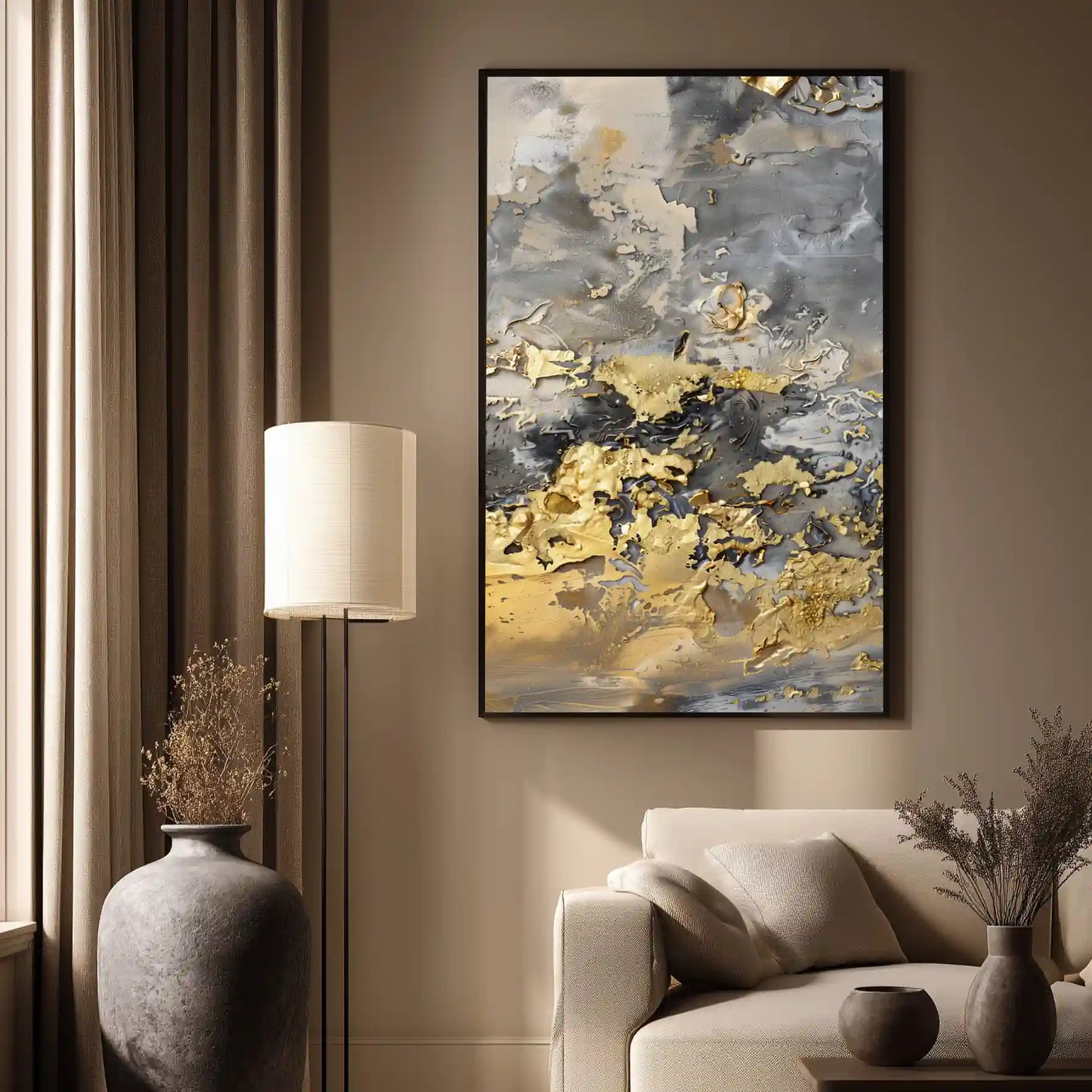 Wandbild Leinwand Moderne Kunst Goldakzente