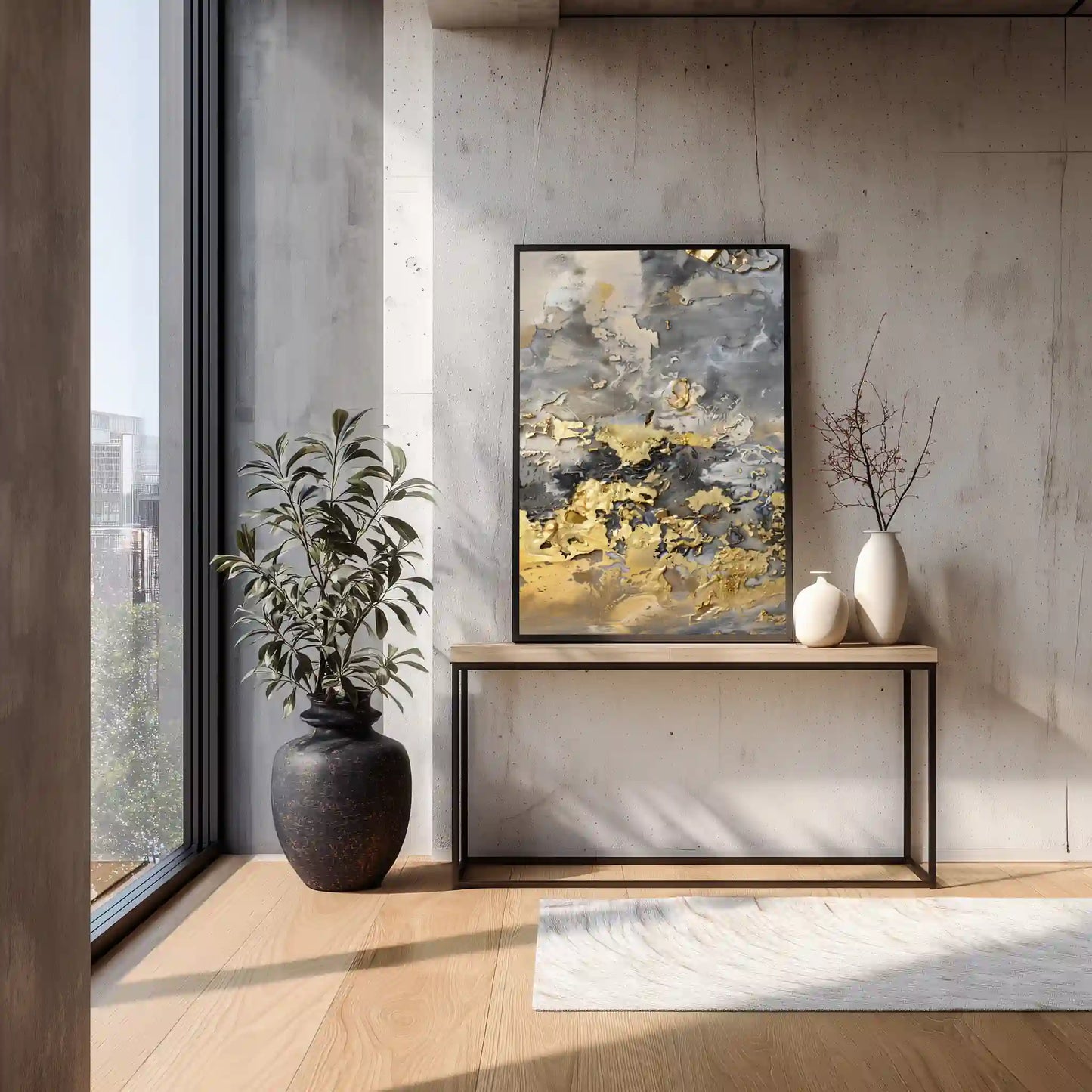 Wandbild Leinwand Moderne Kunst Goldakzente