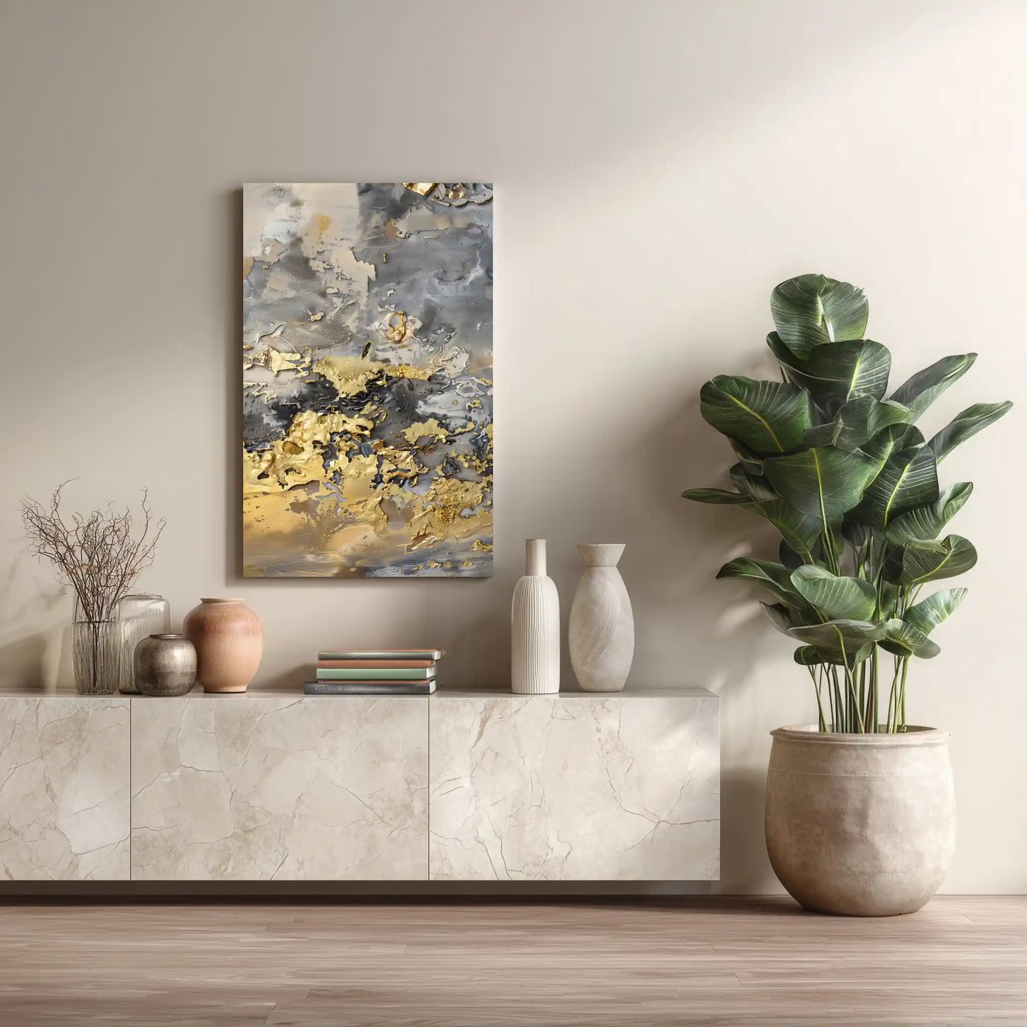 Wandbild Leinwand Moderne Kunst Goldakzente