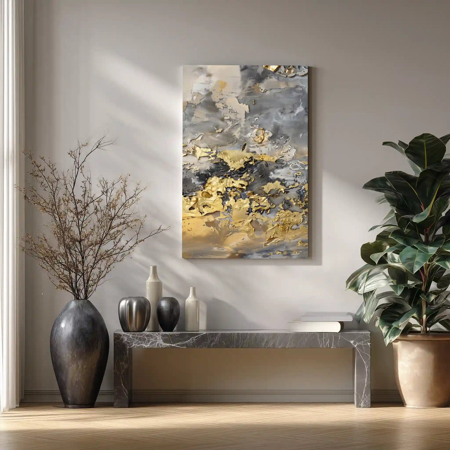 Wandbild Leinwand Moderne Kunst Goldakzente