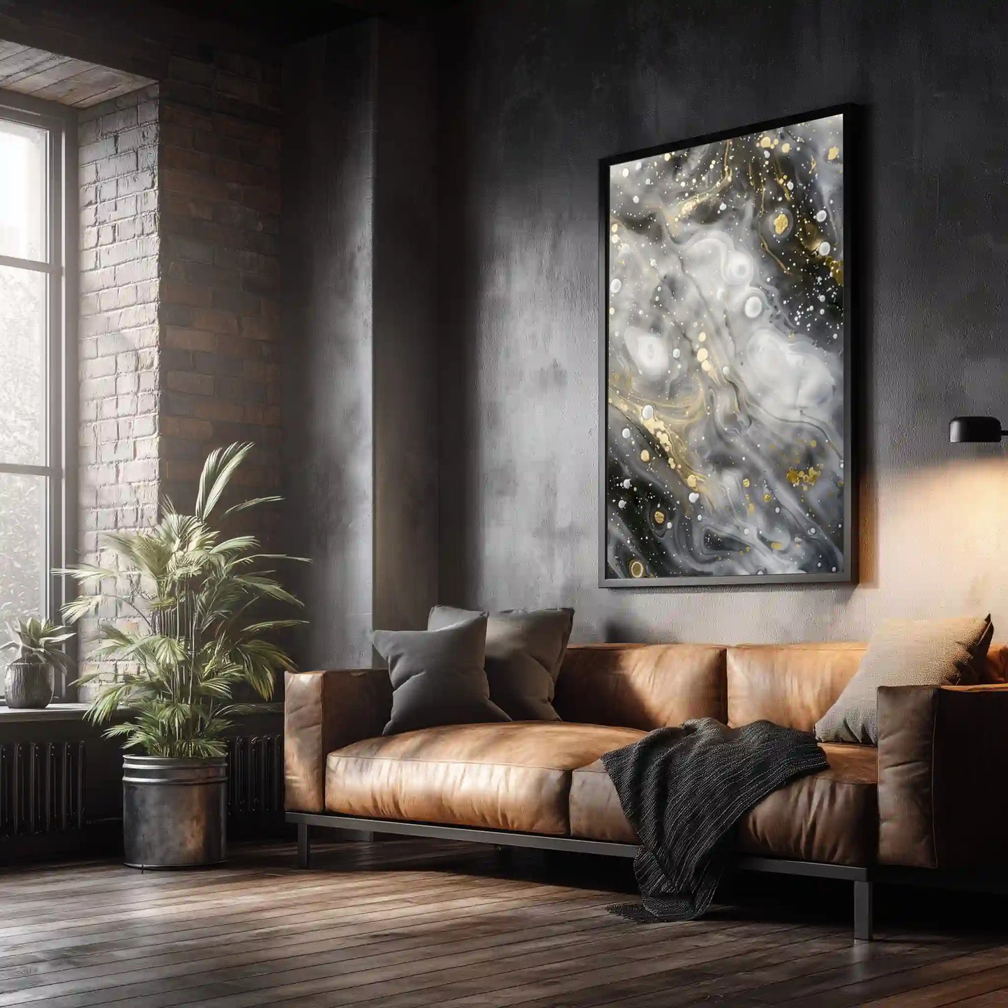 Wandbild Monochrom Abstrakt Goldakzente Exklusive Edition