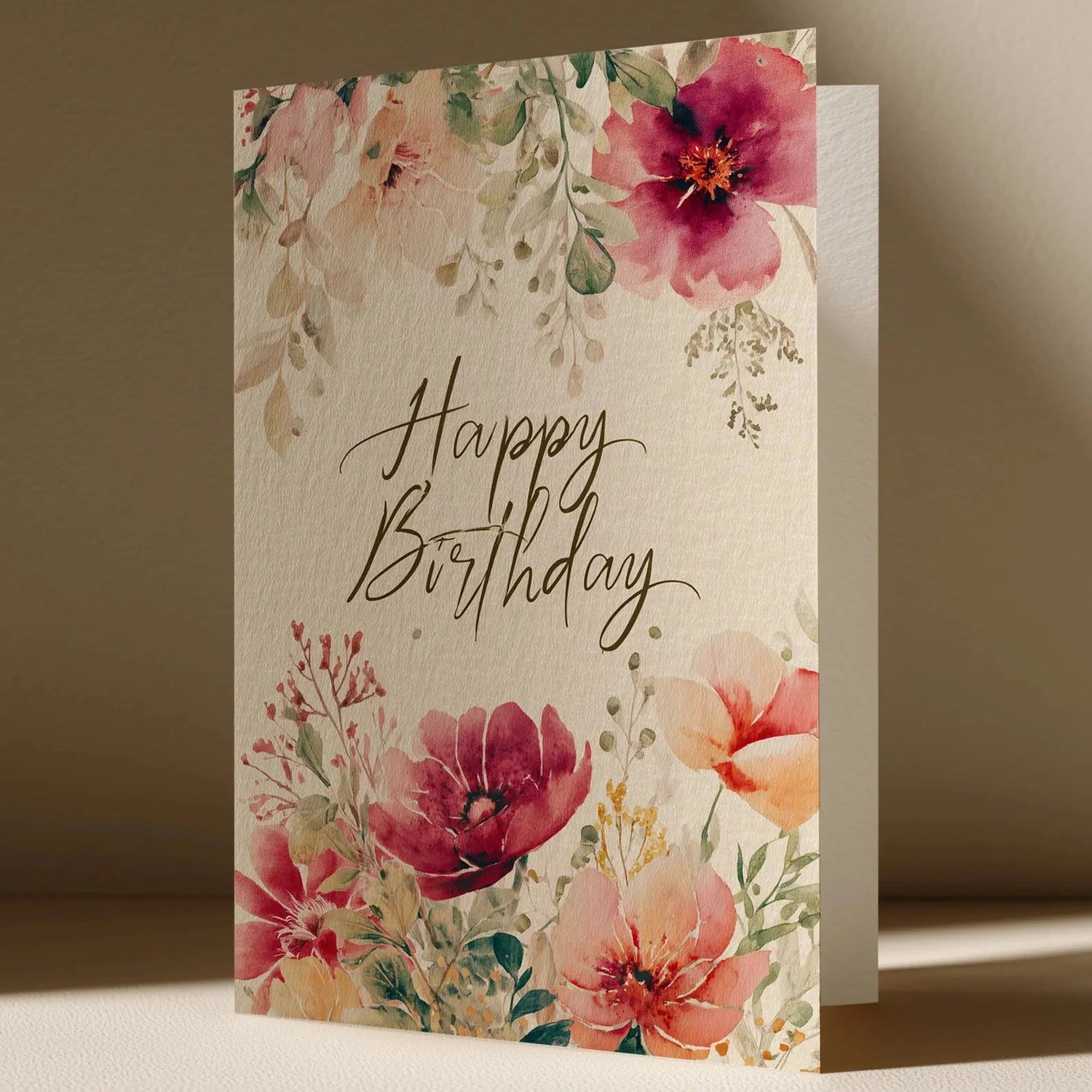 Grußkarte mit Blumen Motiv