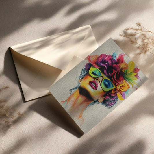 Grußkarte mit LGBTQ/Popup Motiv