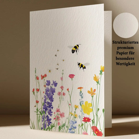 Grußkarte mit Blumen Motiv