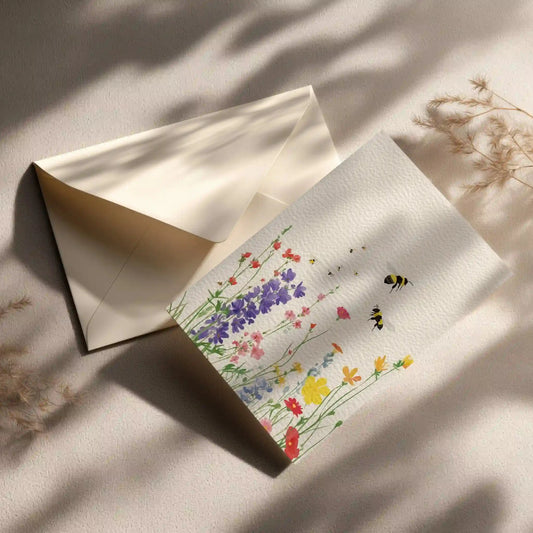 Grußkarte mit Blumen Motiv