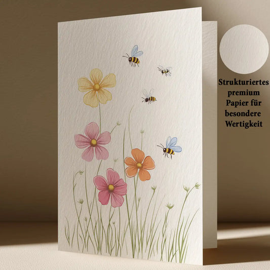 Grußkarte mit Blumen Motiv