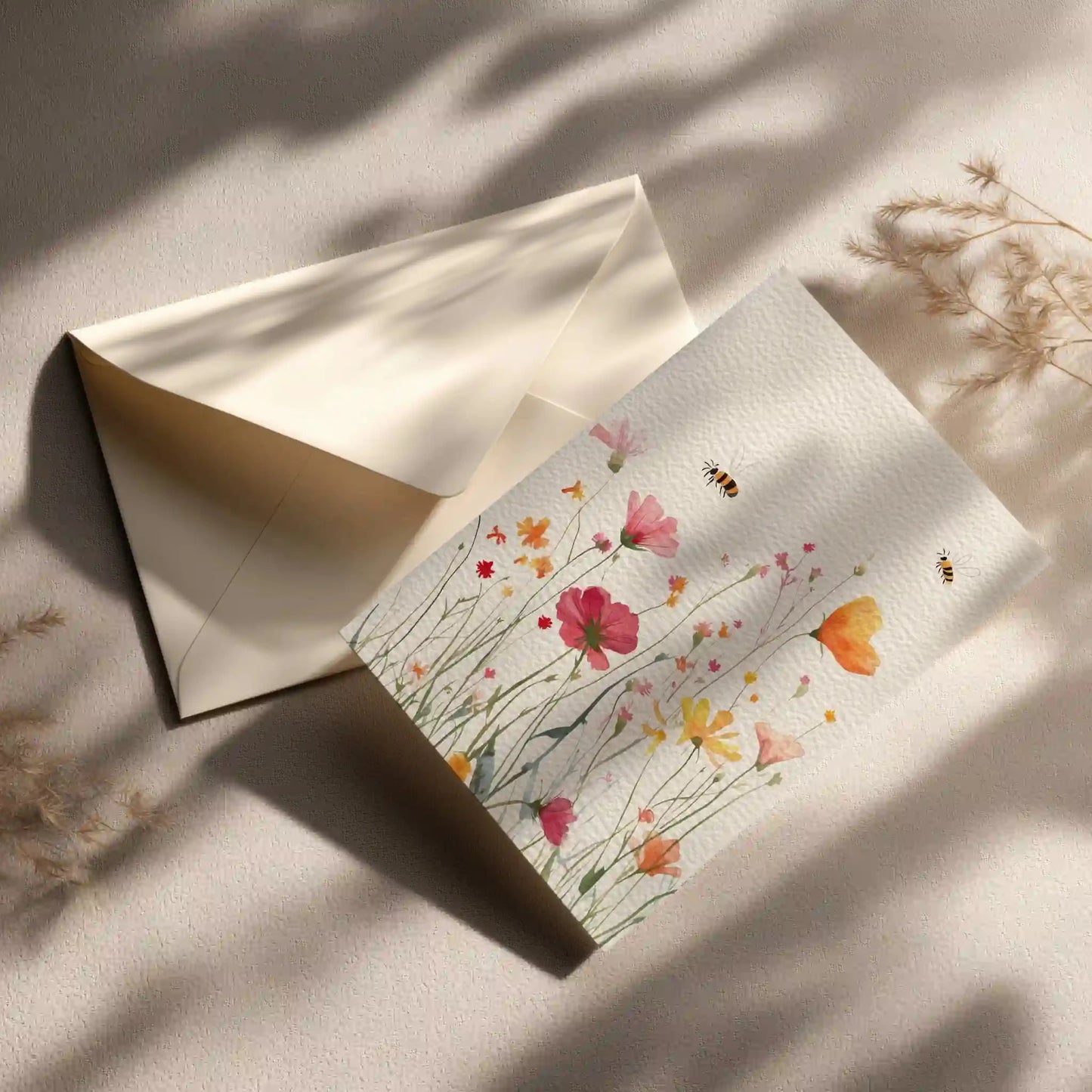 Grußkarte mit Blumen Motiv