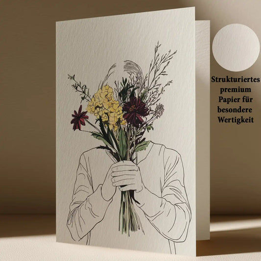 Grußkarte mit Blumen Motiv
