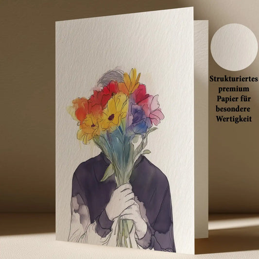 Grußkarte mit Blumen Motiv Elegante Geschenkidee