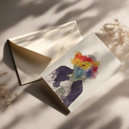 Grußkarte mit Blumen Motiv Elegante Geschenkidee