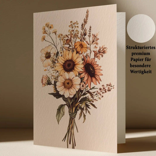 Elegante Grußkarte mit Blumen Motiv