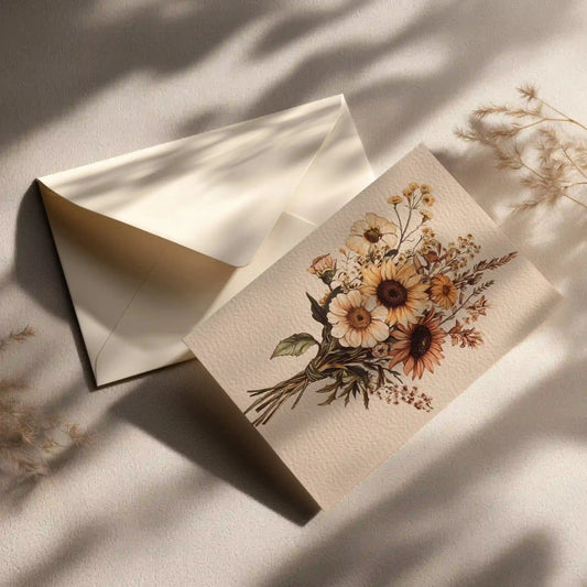 Elegante Grußkarte mit Blumen Motiv