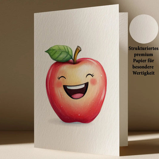 Grußkarte mit Apfel Motiv Humorvolle Karte