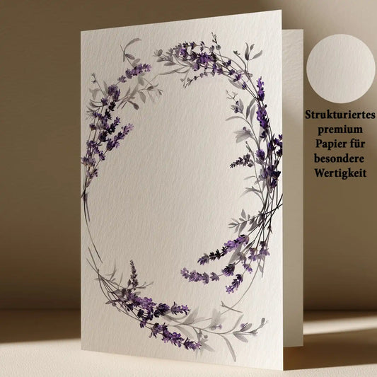Grußkarte Mit Blumenkranz Motiv