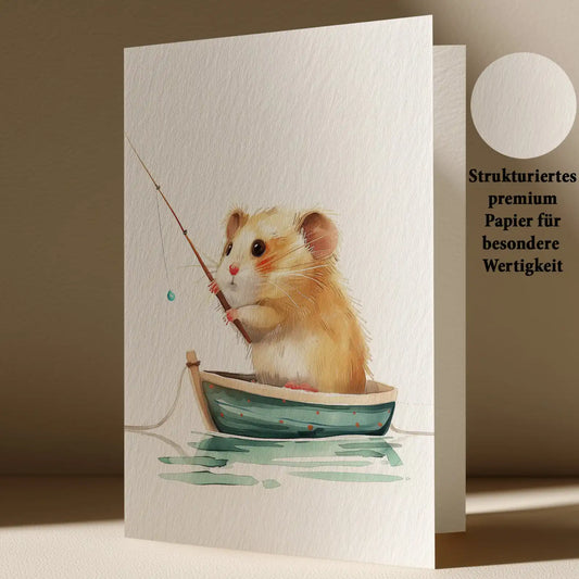 Grußkarte mit Hamster Motiv