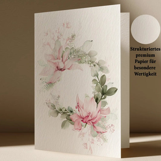 Grußkarte mit Blumen Motiv