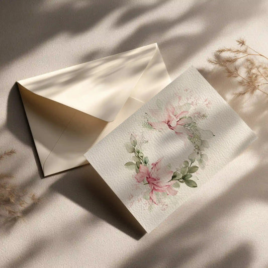 Grußkarte mit Blumen Motiv
