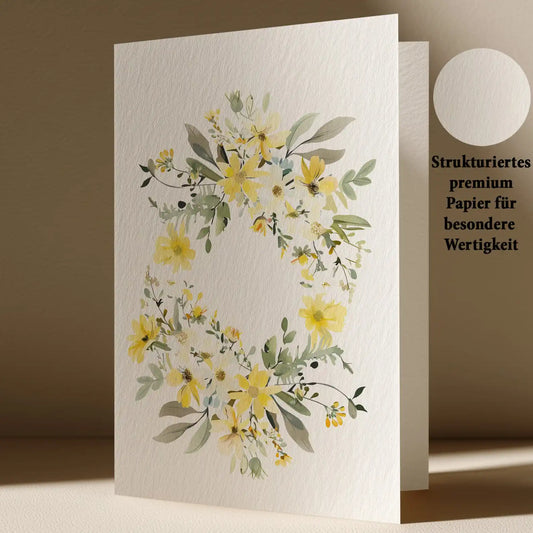 Grußkarte mit Blumen Motiv