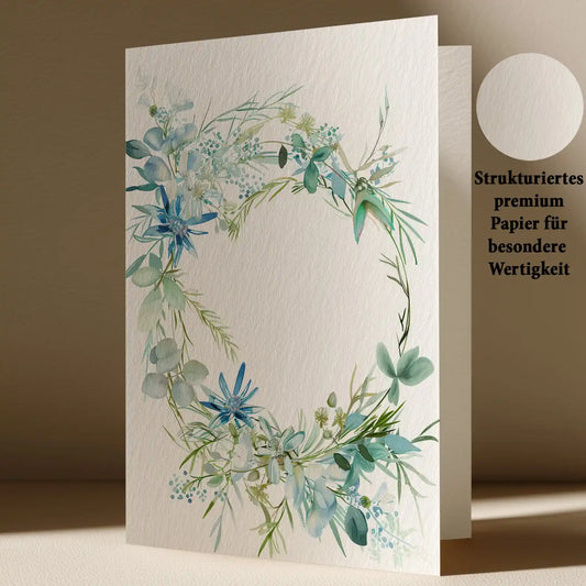 Elegante Grußkarte mit Blumen Motiv