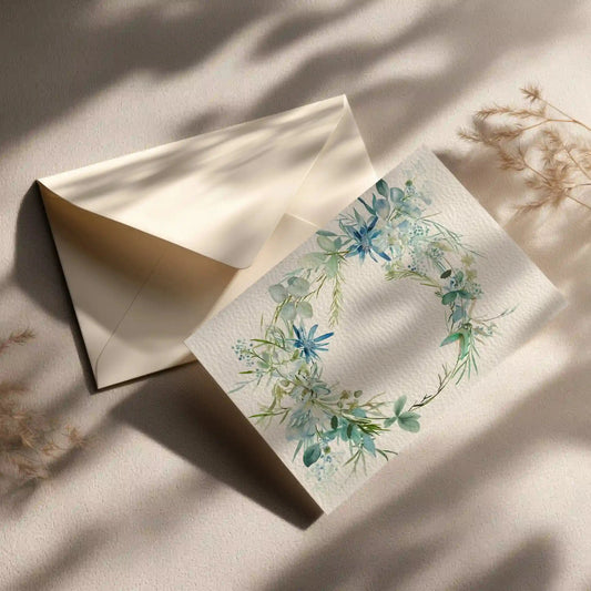 Elegante Grußkarte mit Blumen Motiv