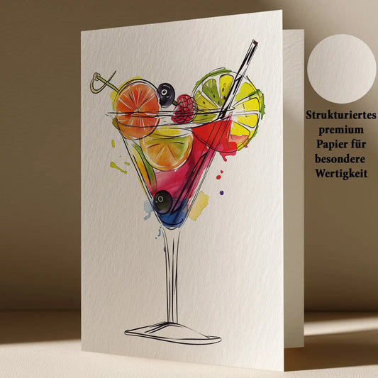 Exklusive Cocktail Geburtstagskarte