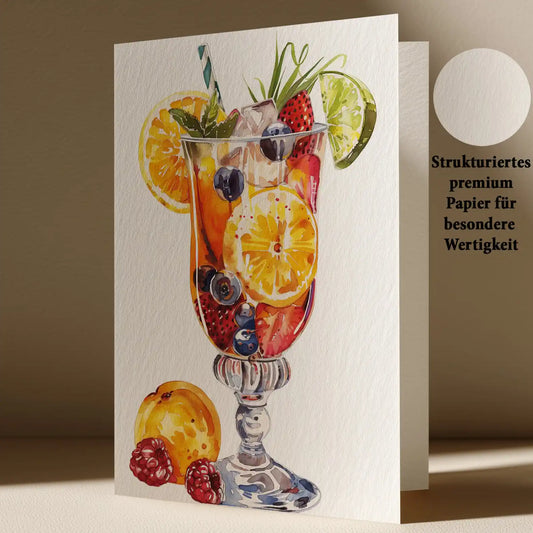 Geburtstagskarte mit Cocktail Motiv