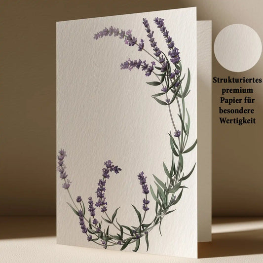 Grußkarte mit Lavendel Motiv
