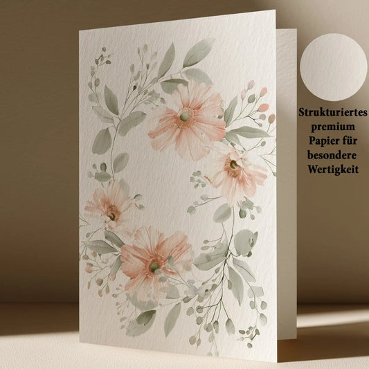 Grußkarte mit Blumen Motiv