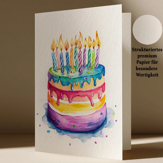 Grußkarte mit Geburtstagskuchen