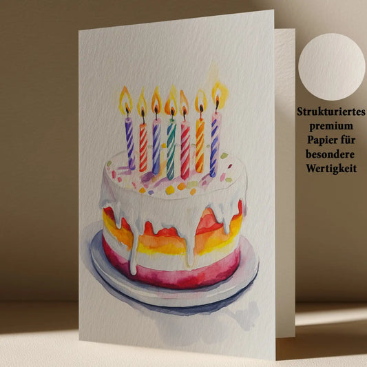 Grußkarte mit Geburtstagskuchen