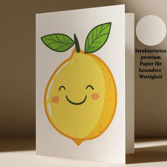 Grußkarte mit Zitronen Motiv