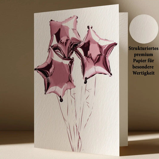 Grußkarte mit Luftballons