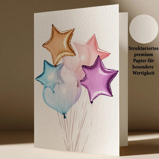 Grußkarte mit Luftballons