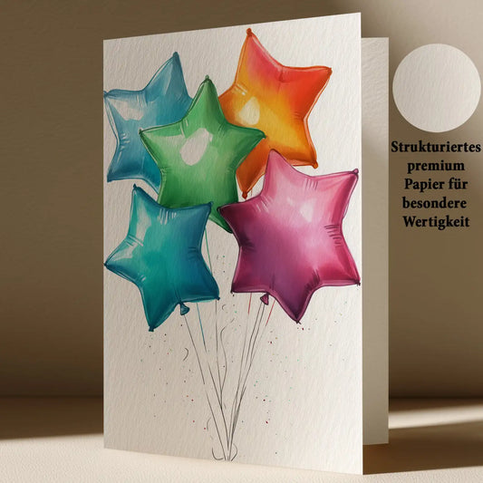 Grußkarte mit Luftballons