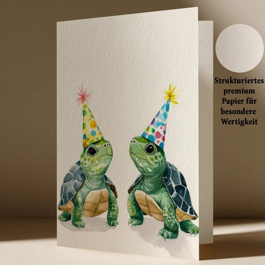 Grußkarte mit Schildkröten Motiv