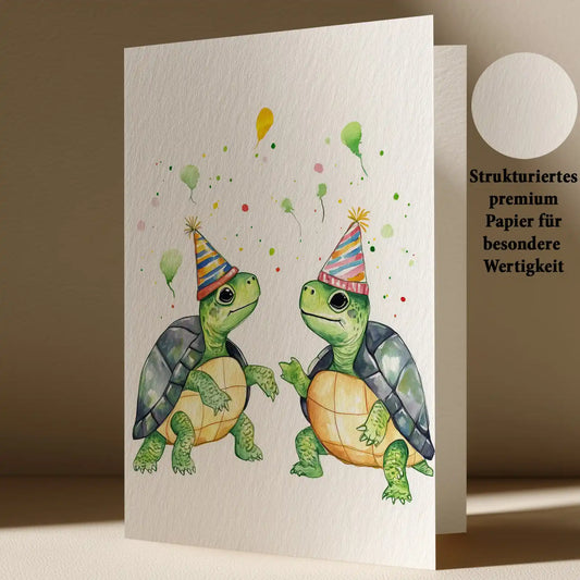 Grußkarte mit Schildkröten Motiv
