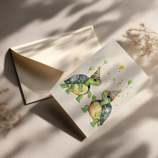 Grußkarte mit Schildkröten Motiv