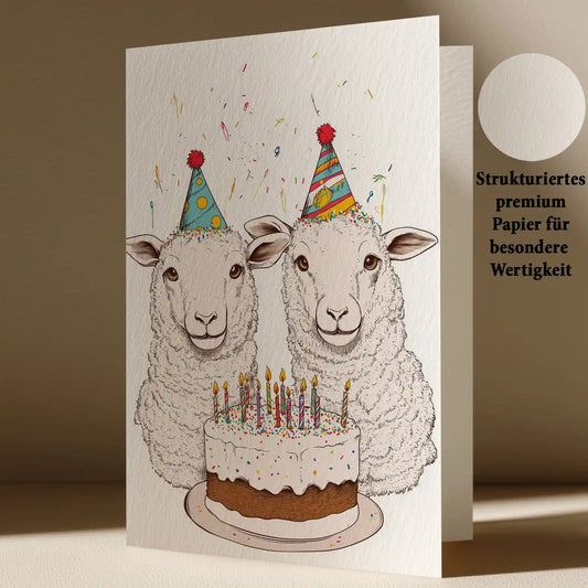 Grußkarte mit Schafen