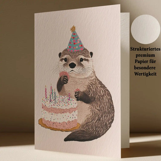 Grußkarte mit Otter Motiv