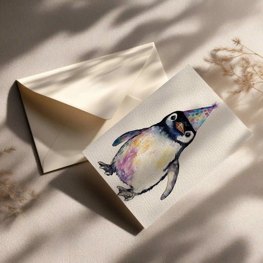 Grußkarte mit Pinguin Motiv