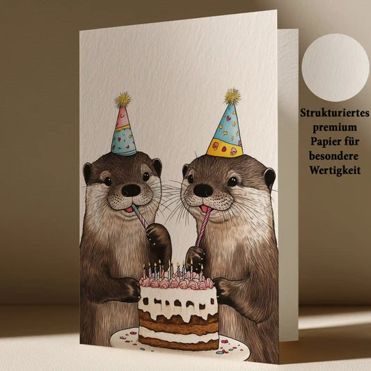 Grußkarte mit Otter Motiv
