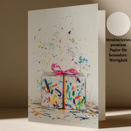 Grußkarte mit Geschenk Motiv