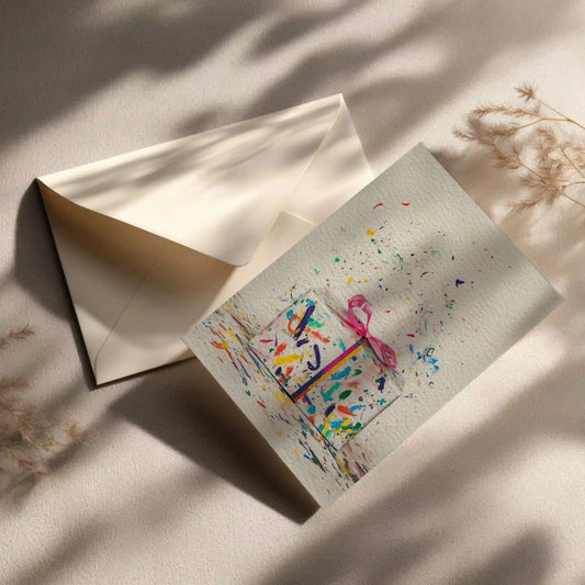 Grußkarte mit Geschenk Motiv