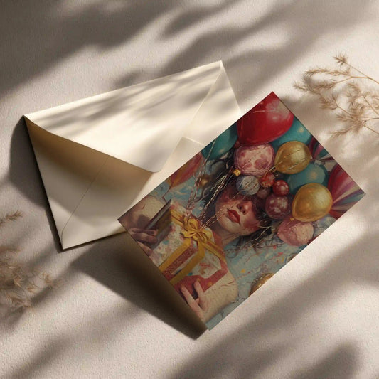 Grußkarte mit Geschenk Motiv