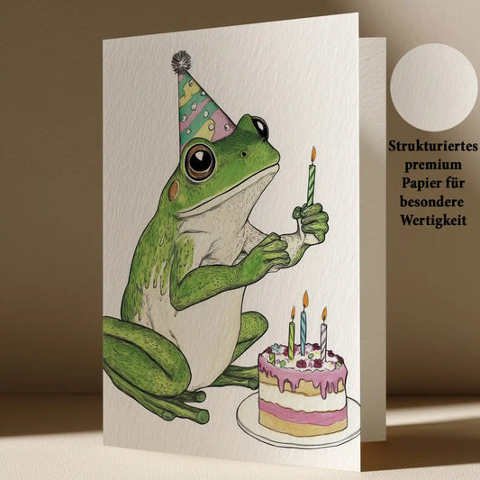 Grußkarte mit Geburtstags Frosch