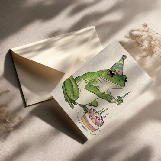 Grußkarte mit Geburtstags Frosch