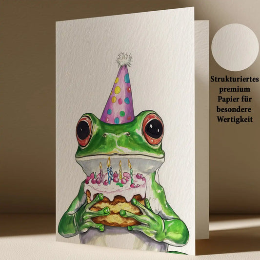 Grußkarte mit Geburtstags Frosch