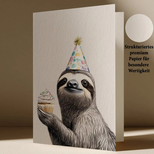 Grußkarte mit Faultier Motiv