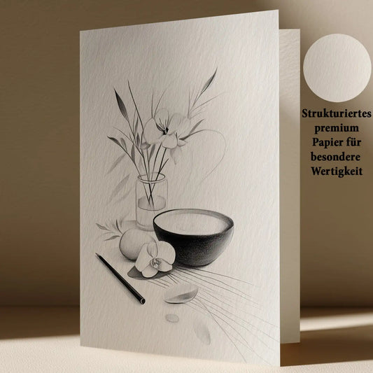 Grußkarte mit Wellnes Motiv